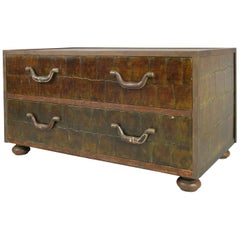 Sarreid Two-Drawer Chest with Faux Crocodile Pattern