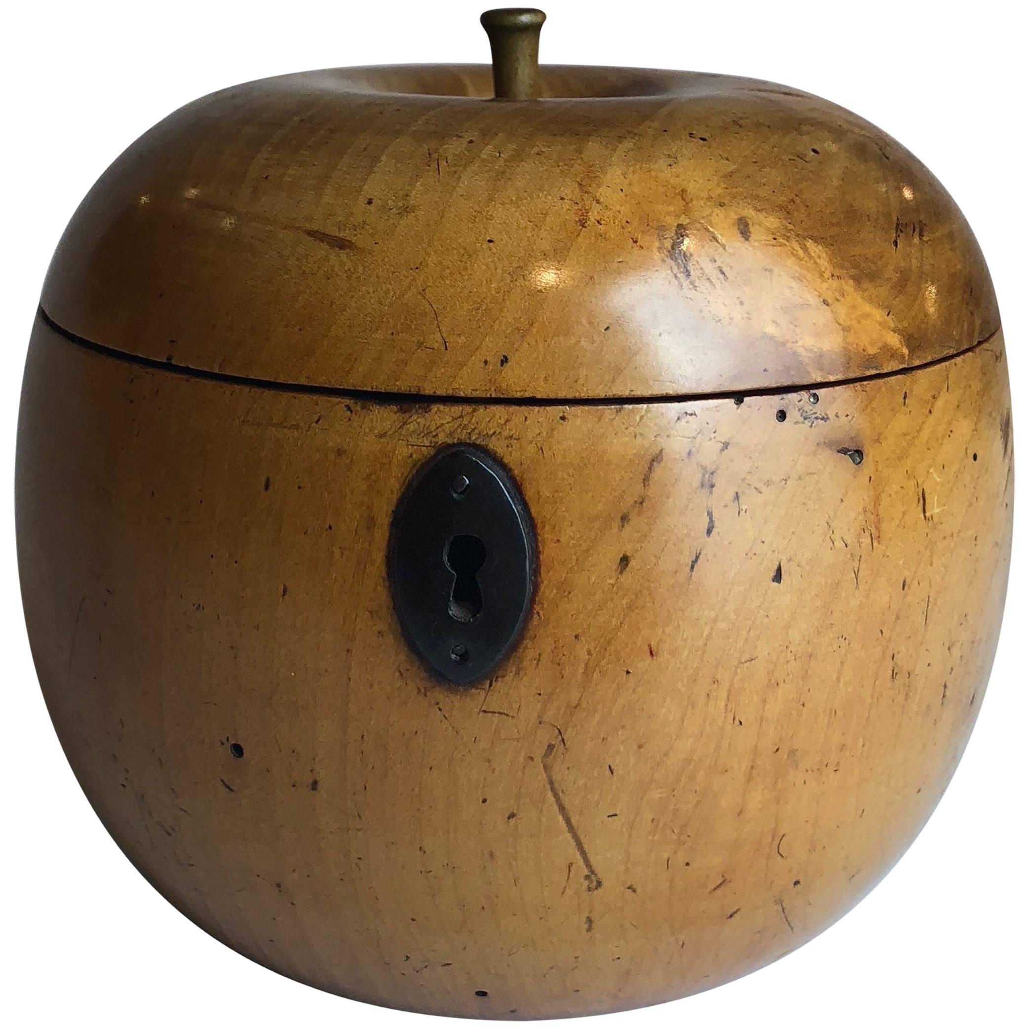 George III Apple Shaped Tea Caddy Treen, circa 1800