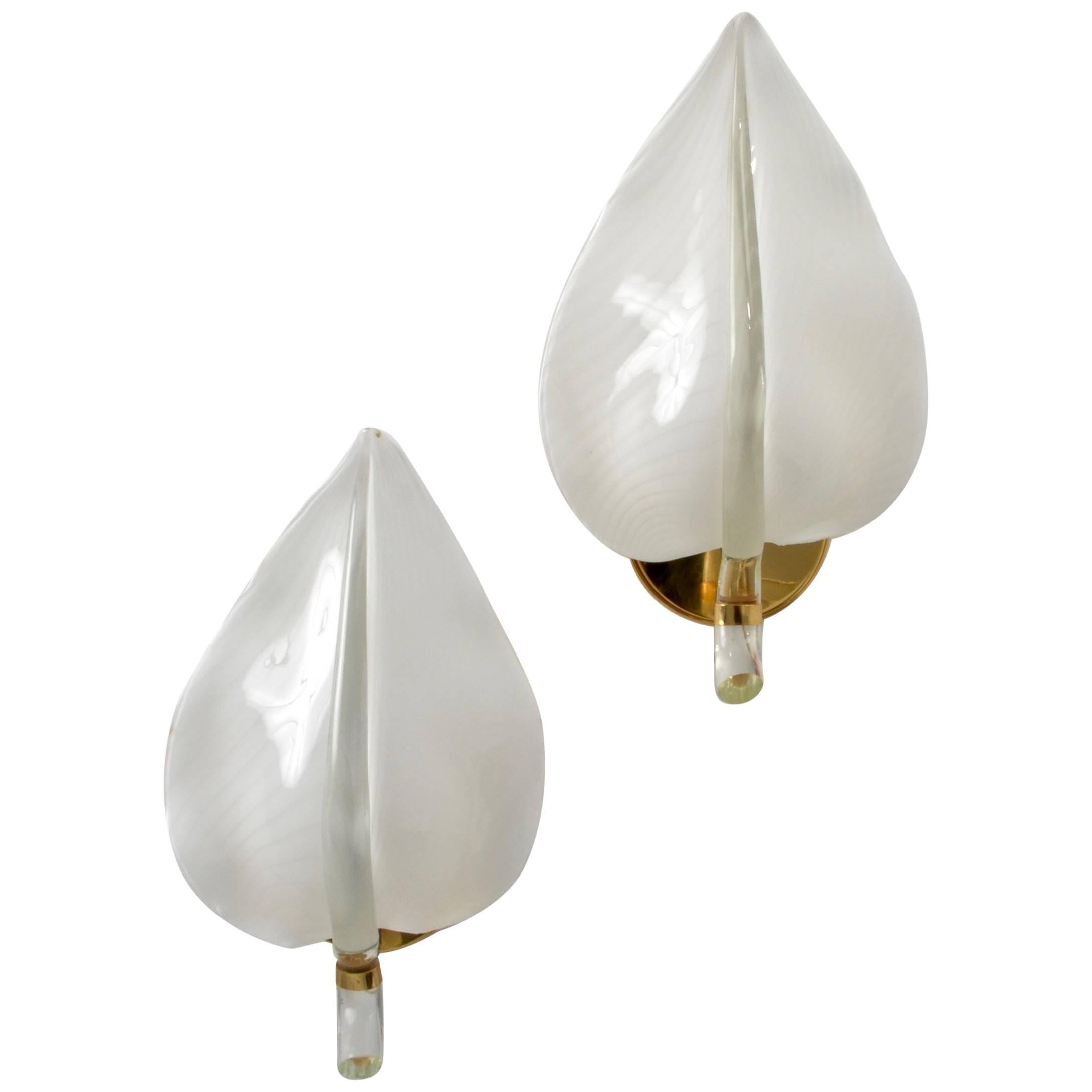 Pair of Murano Leaf-form Sconces