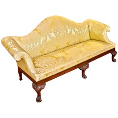 American Philadelphia Style Hairy Paw Foot Camelback Sofa, 19th Century