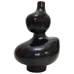 Dalo, Large Ceramic Table Lamp Base Glazed in Black