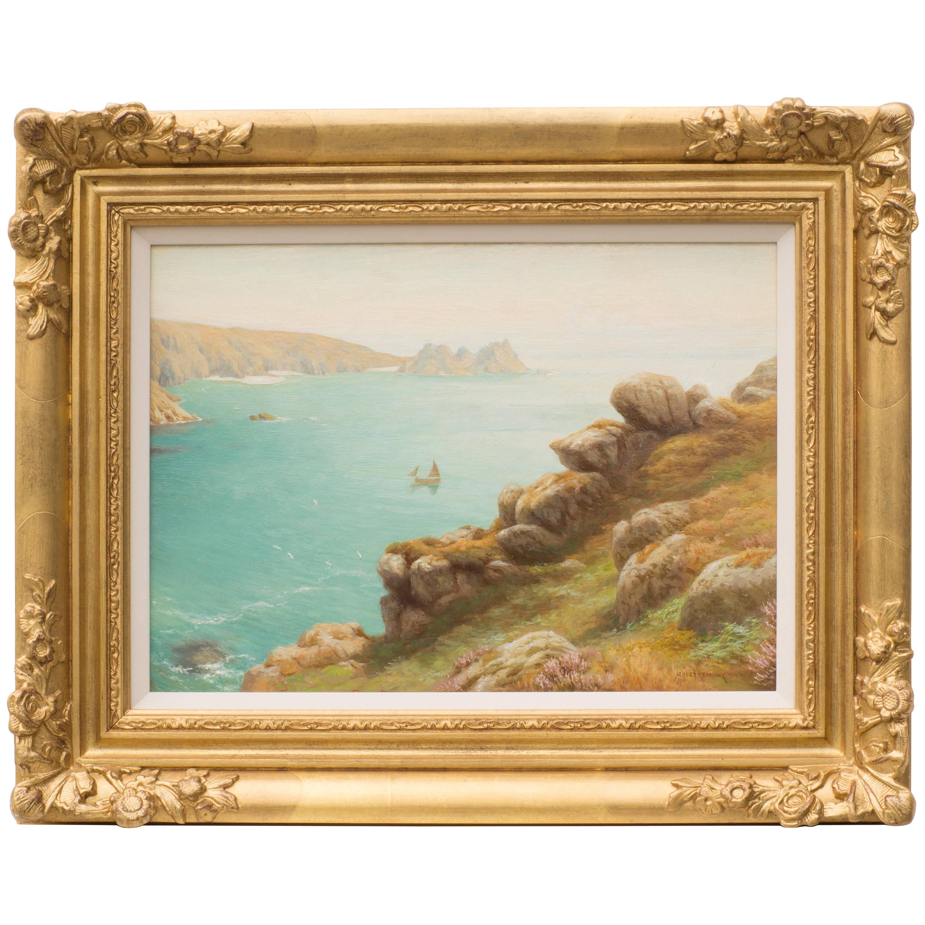 Porthcurno Bay, an Landscape Painting by Albert Starling For Sale