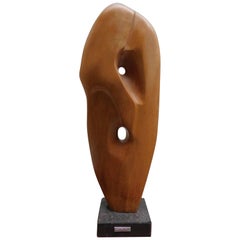 Carved Wood Mid-Century Modern Curvaceous Abstract Statue by Jan Sergeant
