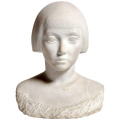 Marble Bust of a Young Woman from Italy