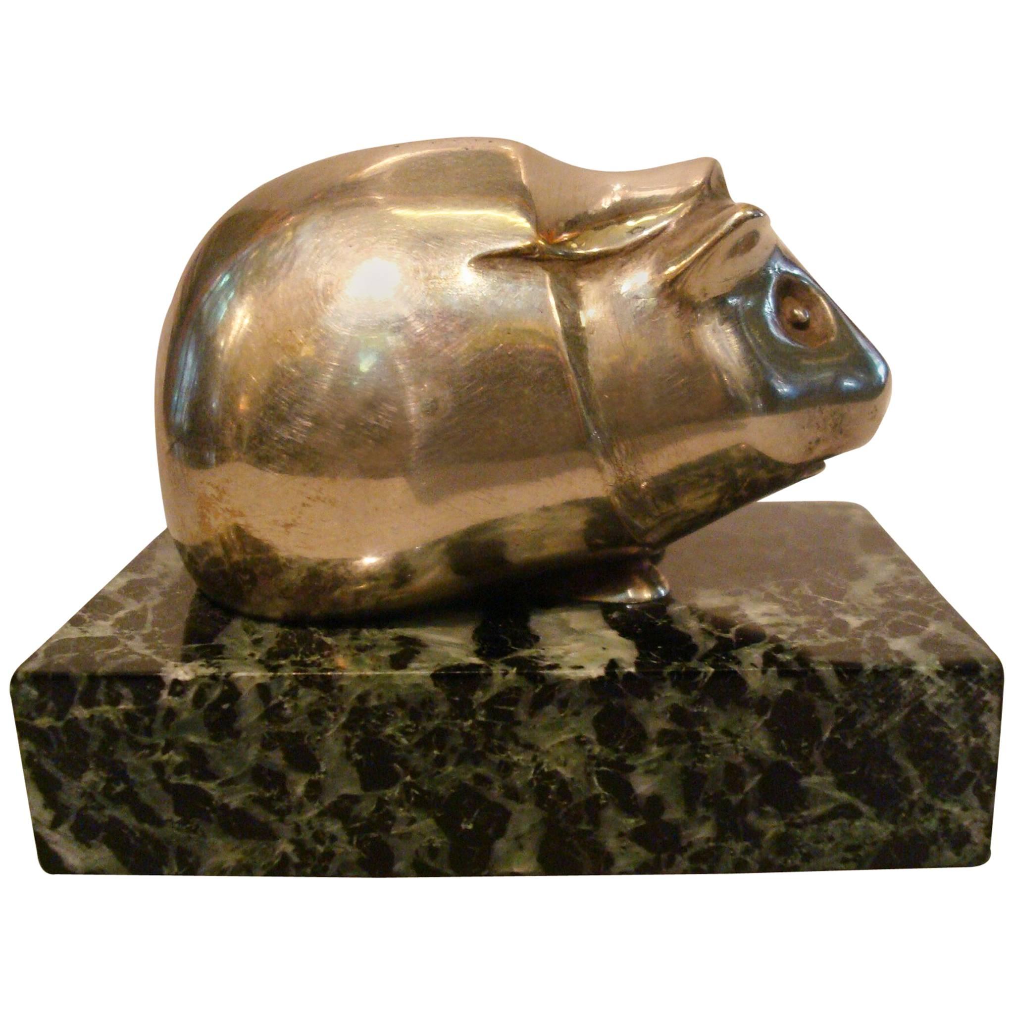 Art Deco Edouard Marcel Sandoz Guinea Pig Bronze Paperweight