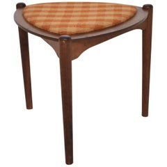 Mid-Century Modern Triangular Side Table with Reversible Top