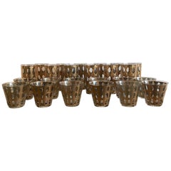 Set of 24 Culver Pisa Cocktail Glasses  22-Karat Gold Barware