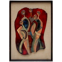 Figural Ceramic Wall Hanging Sculpture