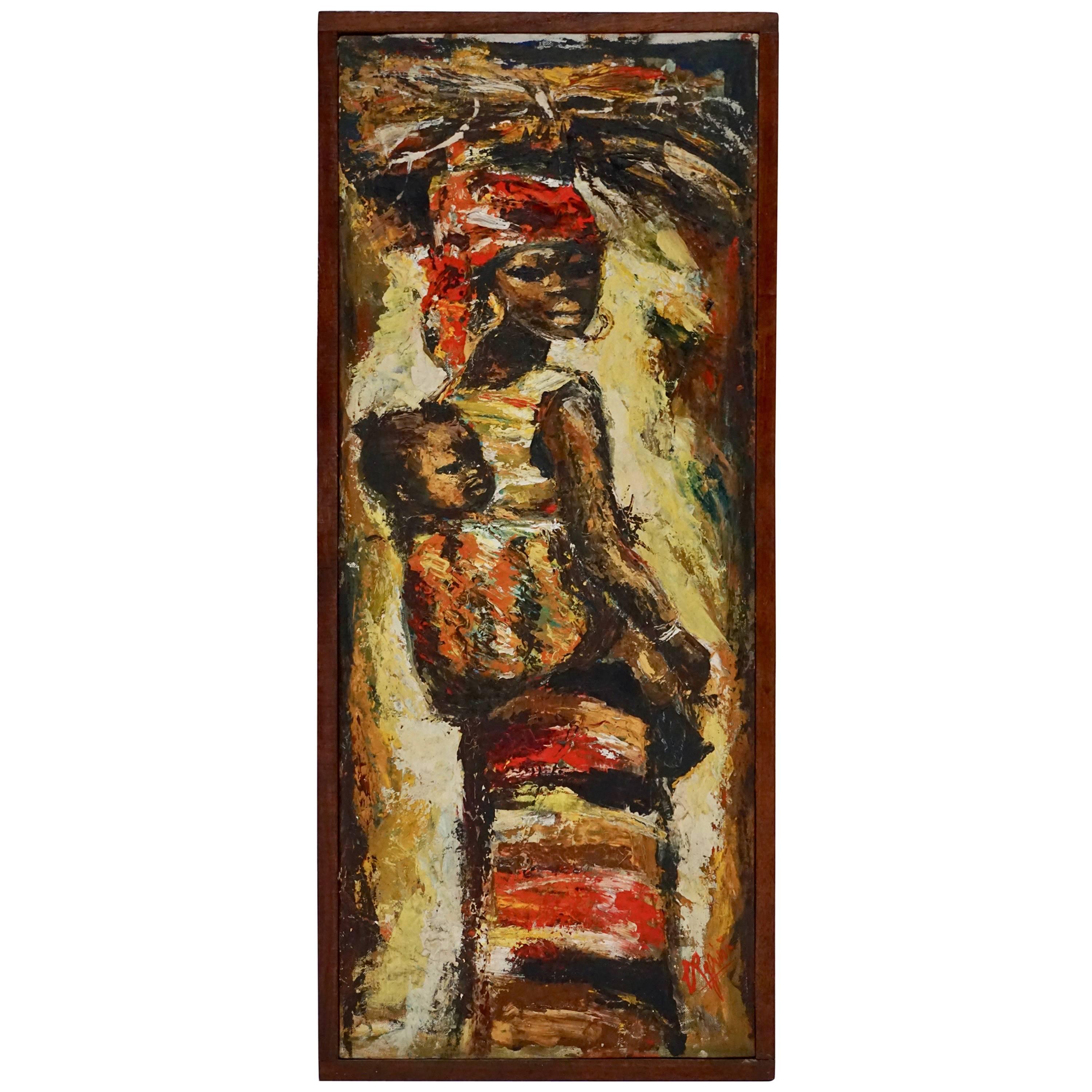 African Painting Woman and Child Kongo