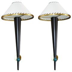 Vintage Pair of Sconces from Café Francais Paris 1970