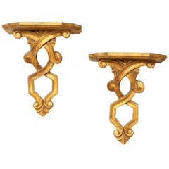 Pair of Neoclassical Style Giltwood Wall Brackets