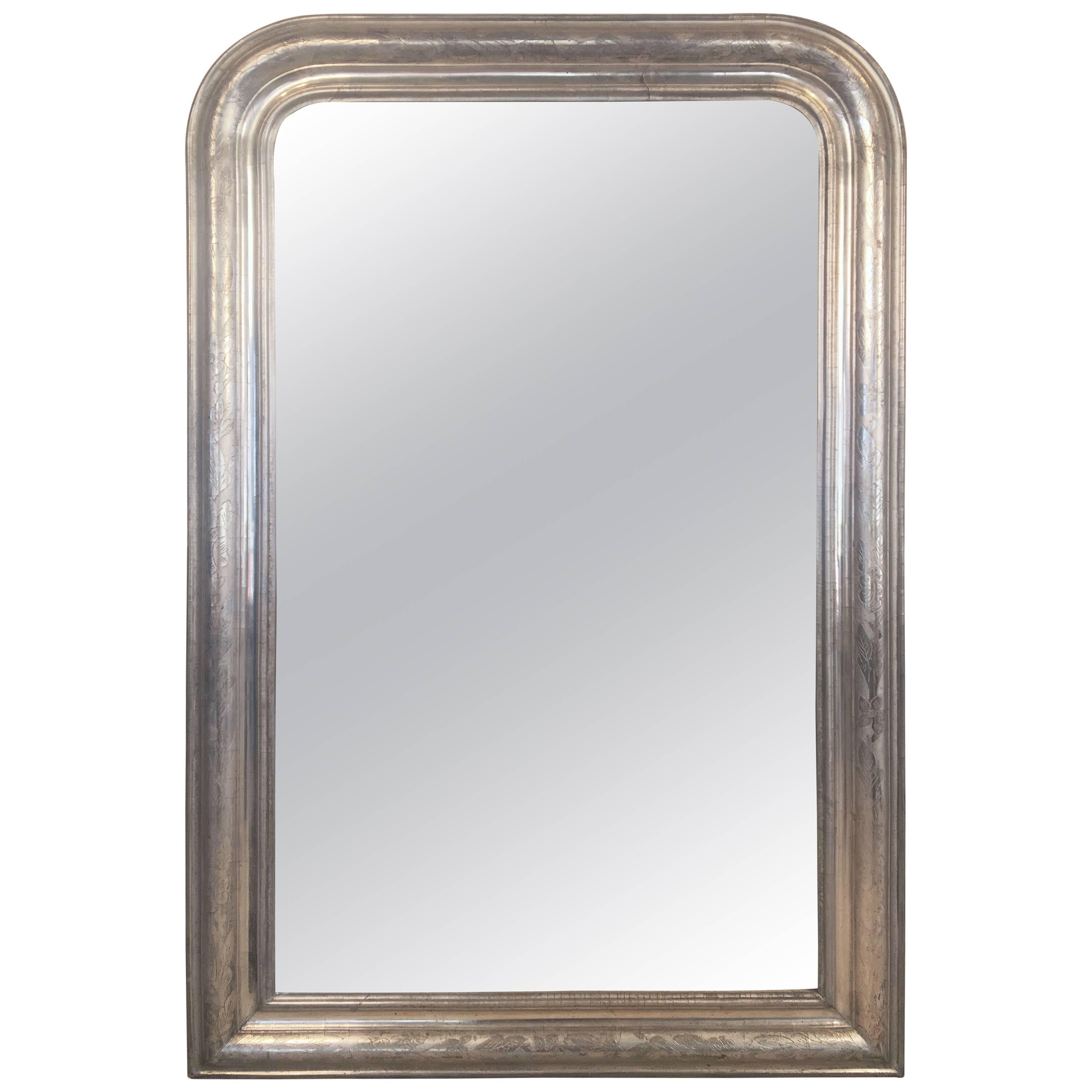 Louis Philippe Silver Gilt Mirror (H 46 x W 30 1/2)