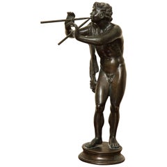 Midcentury Bronze of Pan Playing the Pipes