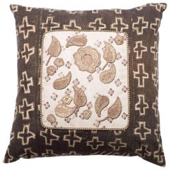 Antique Kuba with Antique Gold Embroidery Pillow