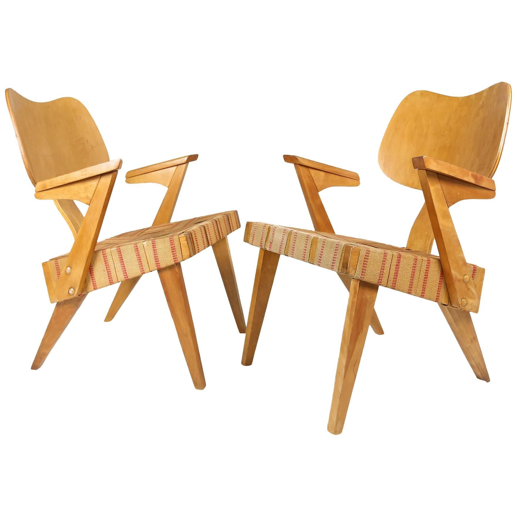 Pair of Original 1950s Russell Spanner "Ruspan" Chairs For Sale