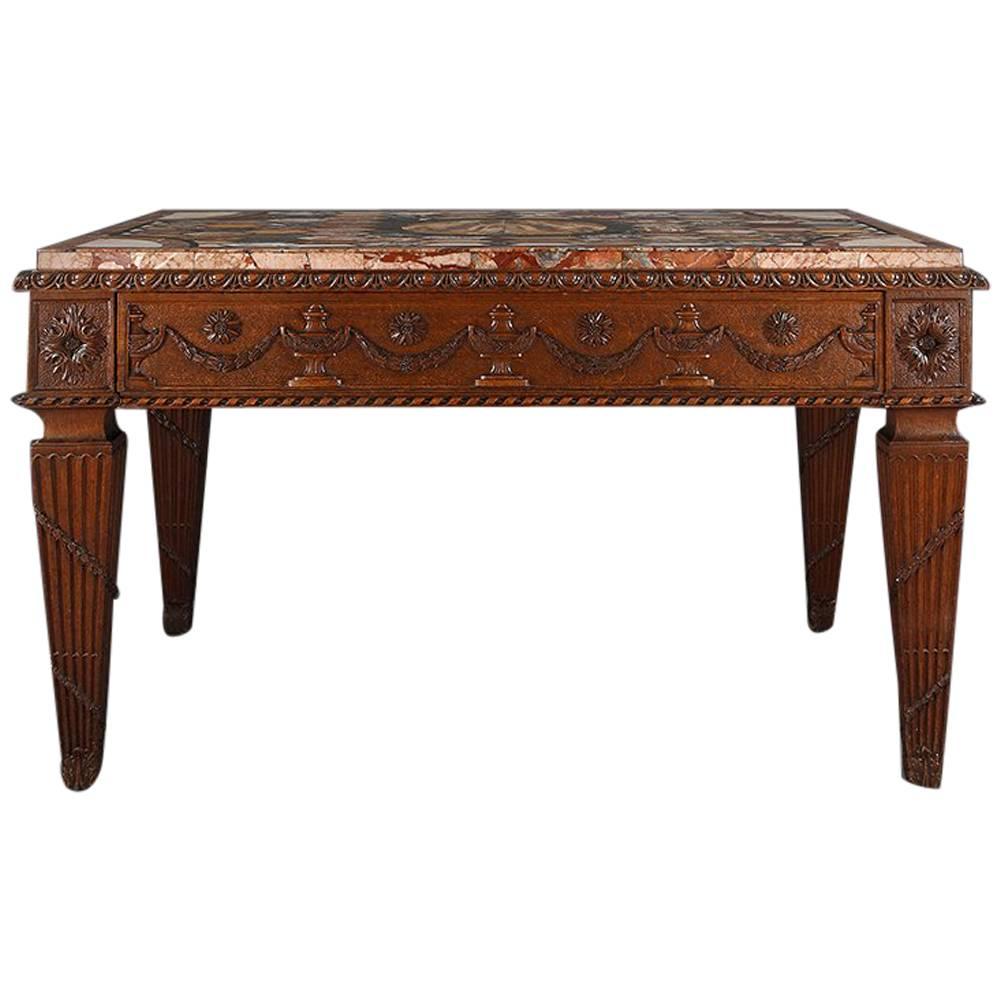 Late 18th Century French Console Table with Florentine specimen marble top For Sale