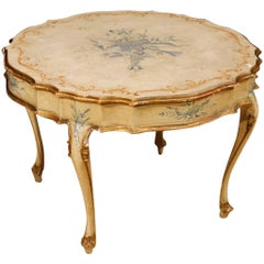 Living Room Coffee Table in Lacquered and Giltwood, 20th Century
