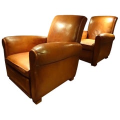 Pair of Leather Club Chairs