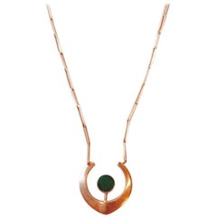 Silver Pendant with Bluegreen Enamel Stone from the 1960`s, Scandinavia
