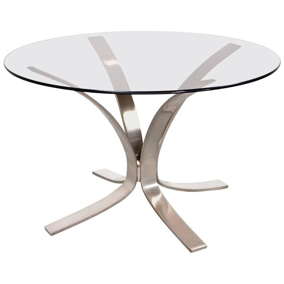 Sculptural Coffee Cocktail Table in Metal and Glass 1960s Mid-Century Modern