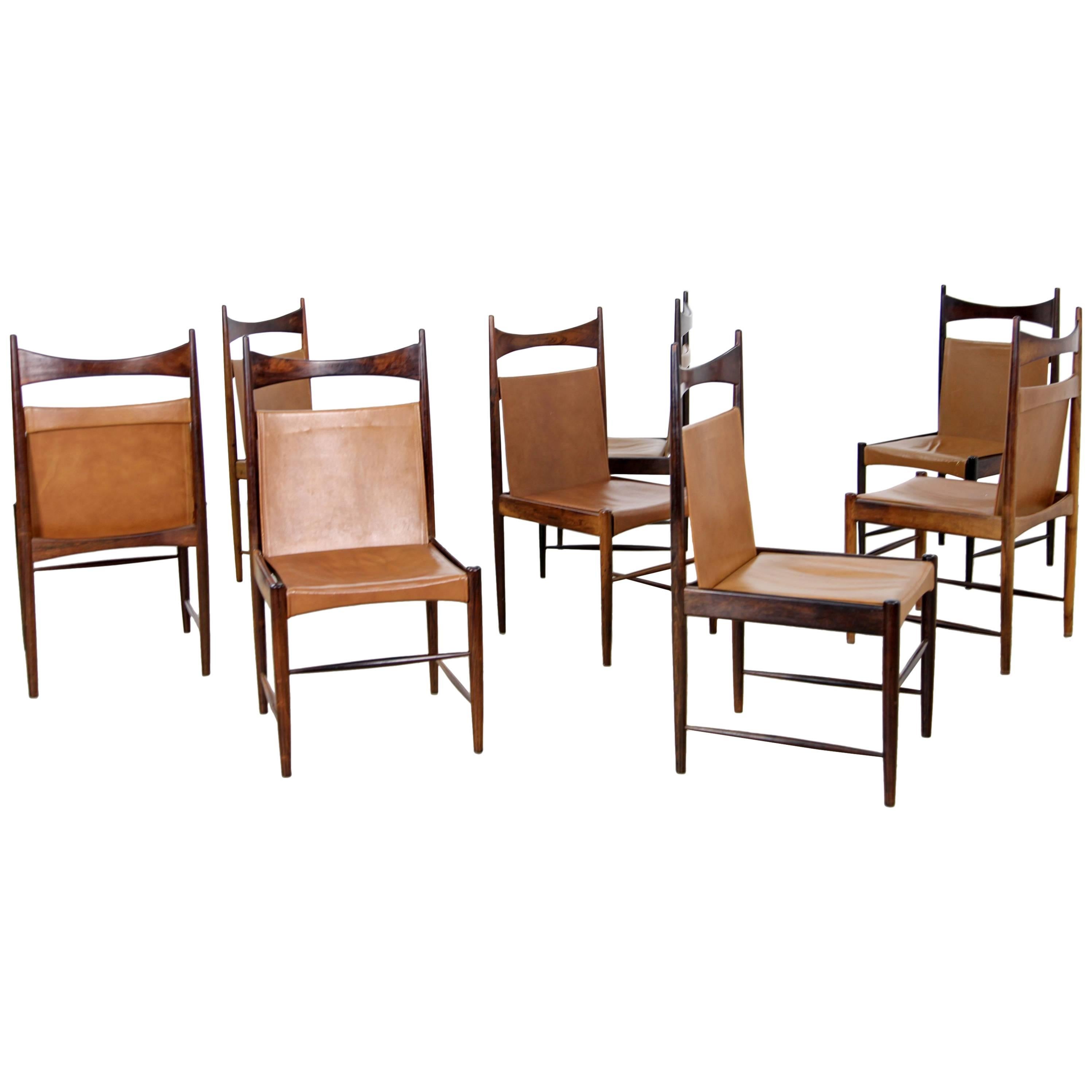 Set of Eight High Backed Chairs "Cantu" by Sergio Rodrigues