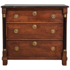 Early 19th Century Empire Commode with a Painted Marbled Top