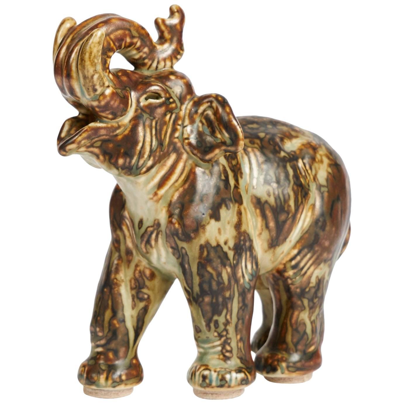 Knud Khyn for Royal Copenhagen, Ceramic Elephant, Denmark, circa 1930s