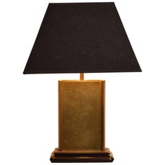 Mid Century French Etched Brass Table Lamp