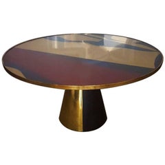 Round Table, Abstract Design Top and Pyramidal Base, by Mordecai Pillant, 2016