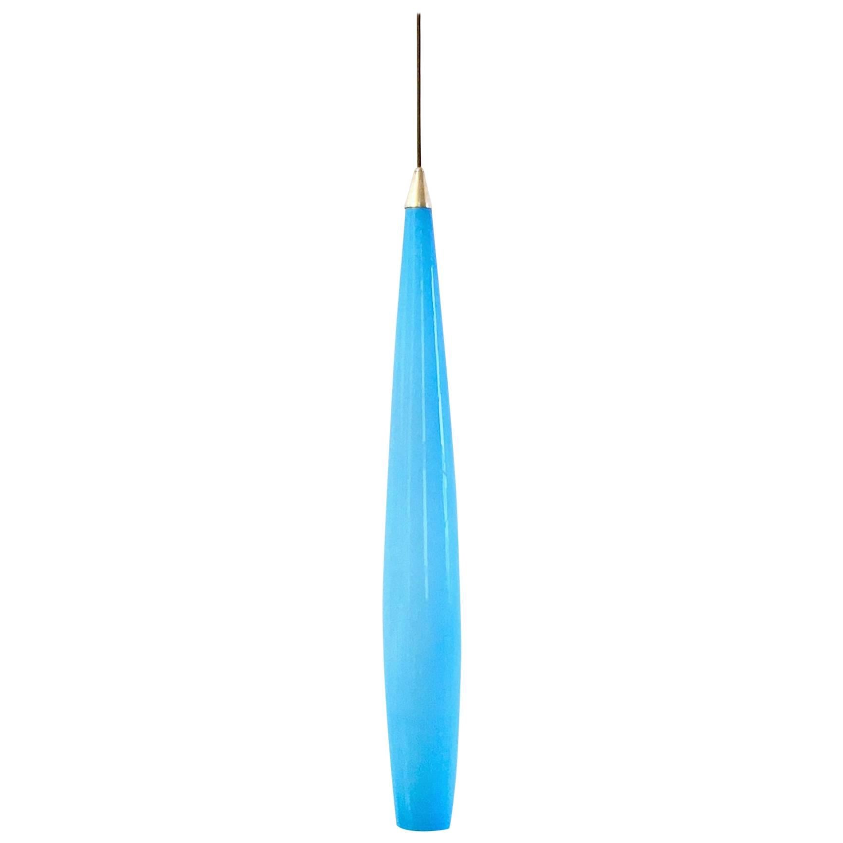 Light Blue Blown Glass Pendant by Alessandro Pianon Produced by Vistosi, 1960s