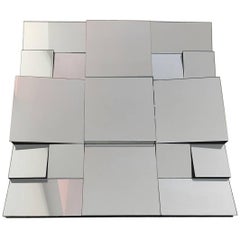 Neal Small Slopes Mirror, 1970s, Cubist, Square