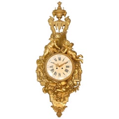 Unique Late 19th-Early 20th Century Gilt Bronze Cartel Clock by François Linke