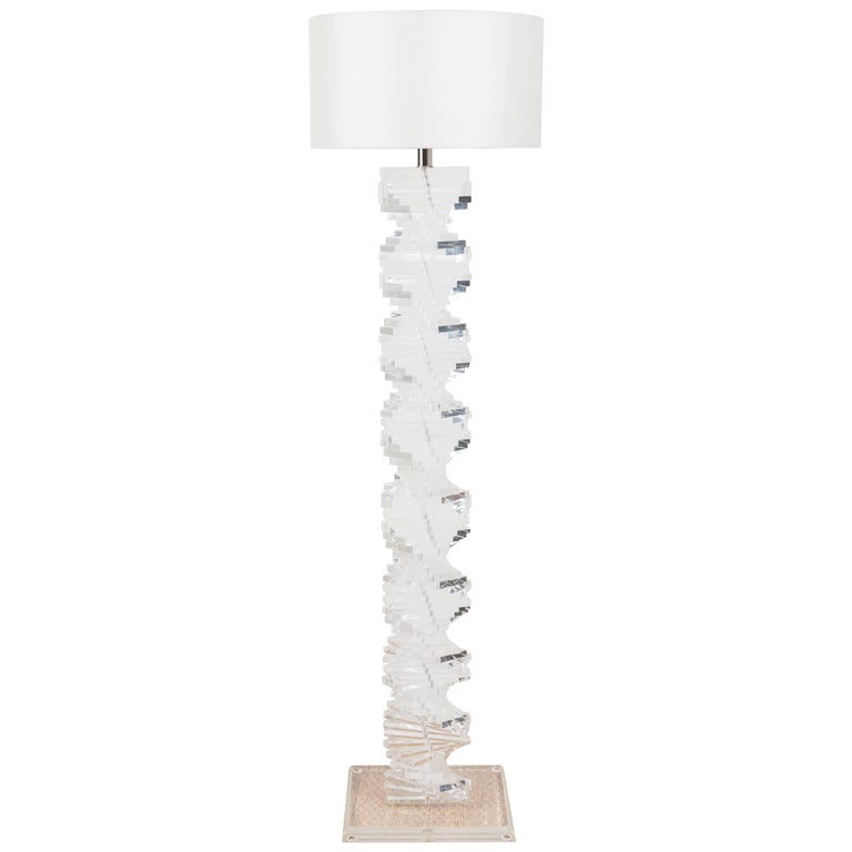 Vintage Lucite Floor Lamp For Sale at 1stDibs