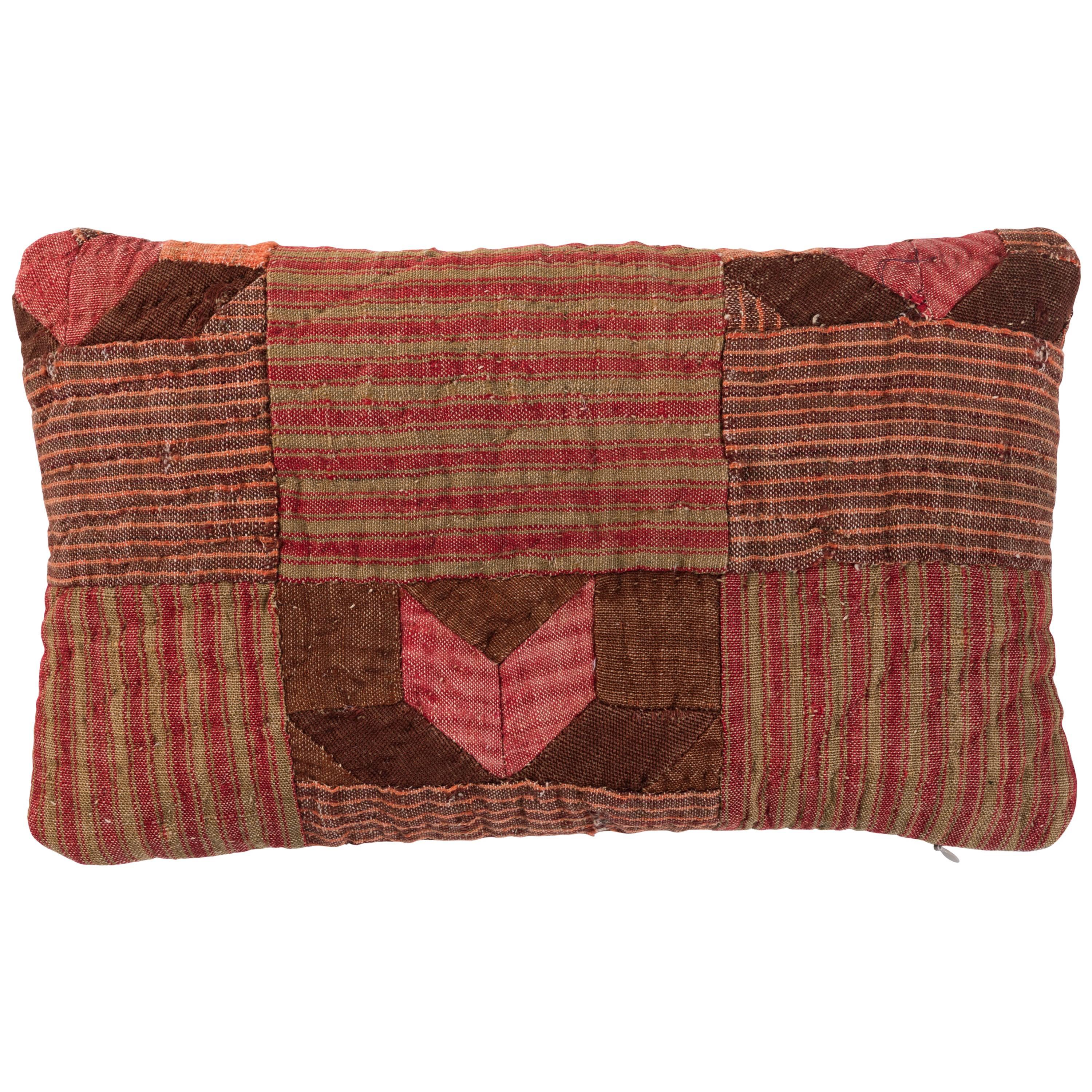 19th Century French Linen Quilted Pillow  For Sale