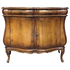 Italian Rococo Style Walnut Bombé Cabinet