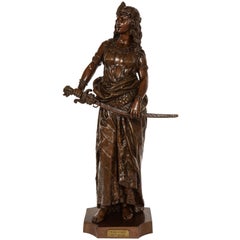 Grande scultura in bronzo patinato di "Salomè" di Charles Octave Levy