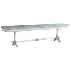 Marbled Finish Dining Table with Carved Beading