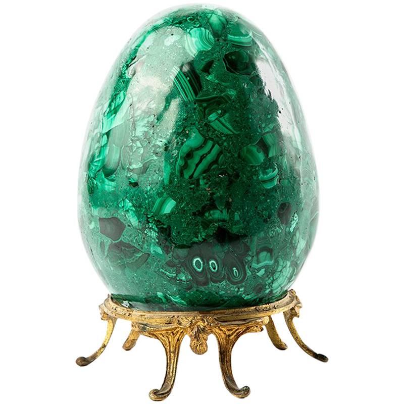 Gorgeous Green Malachite Egg Carvings