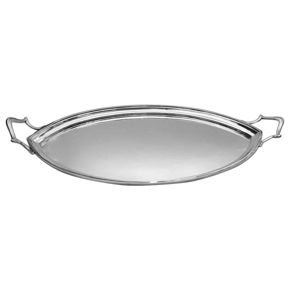 Antique Silver Two Handled Tray by Edward Barnard, London, 1910 For Sale