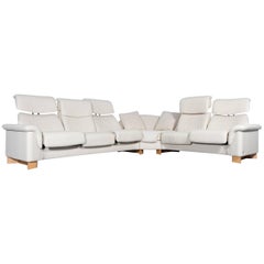 Used Ekornes Stressless Paradise Designer Corner Sofa Crème Beige Leather Relax Couch