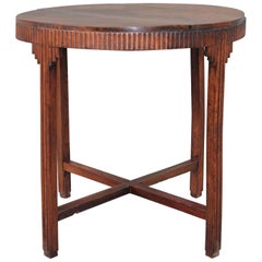 Folky Round Side Table with Twig Trim