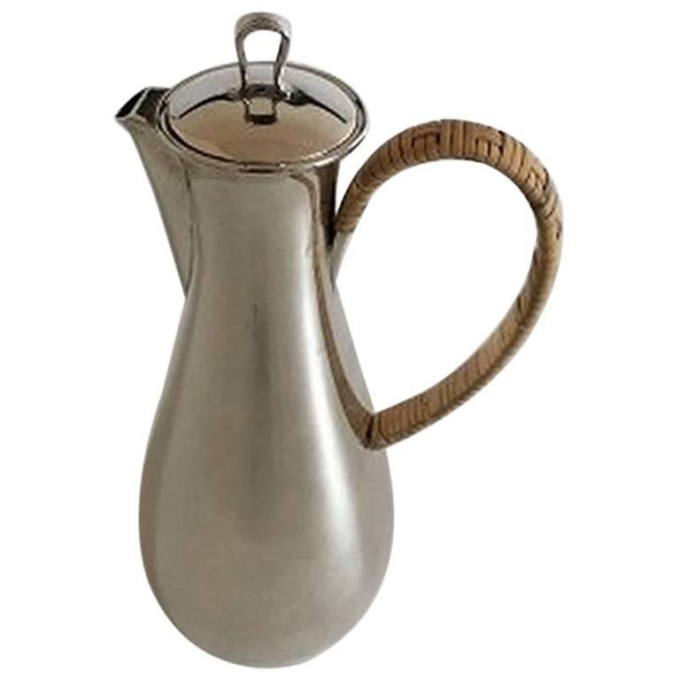 Georg Jensen Sterling Silver Coffee Pot #967 by Sigvard Bernadotte For Sale