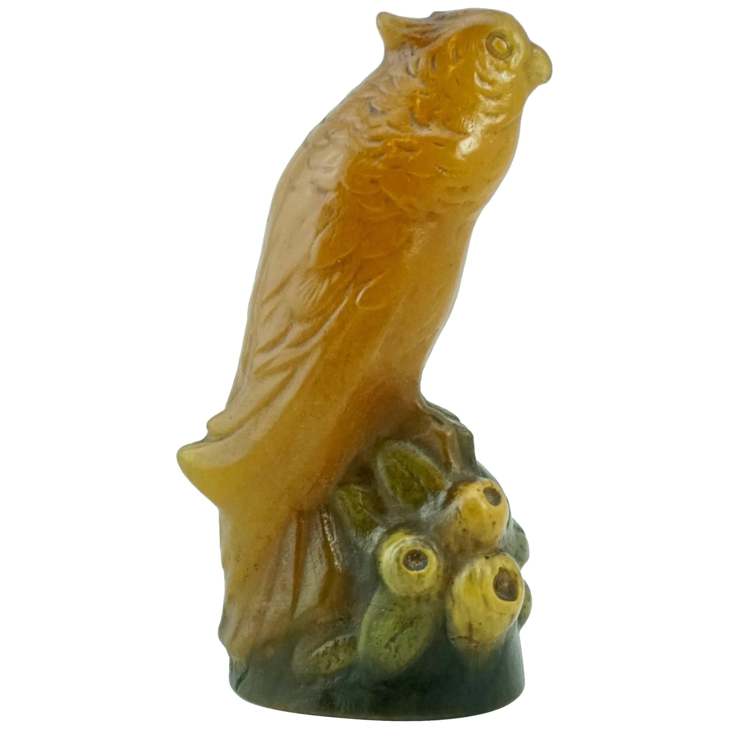 Amalric Walter Pate De Verre Parrot Bird Paper Weight