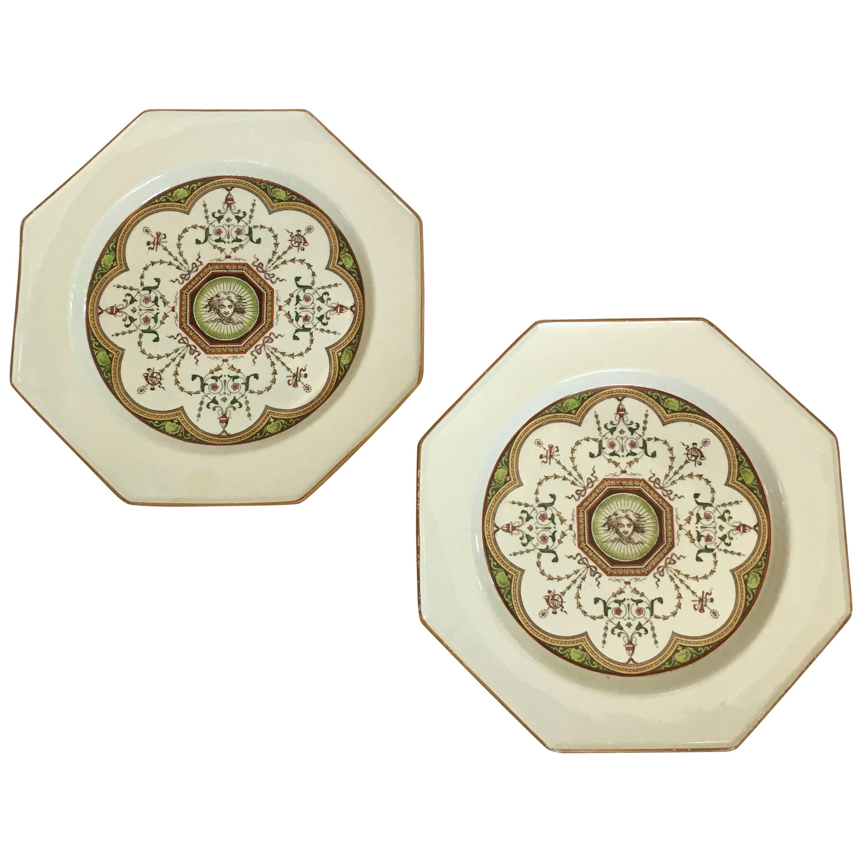 Minton Aesthetic Plate, Holland Pattern, 1888 For Sale