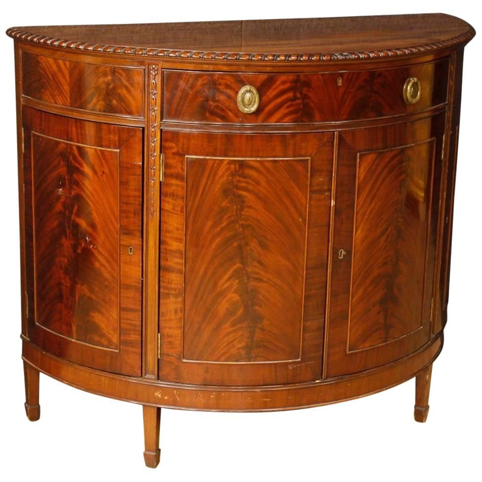 English Demilune Sideboard in Mahogany Wood from 20th Century