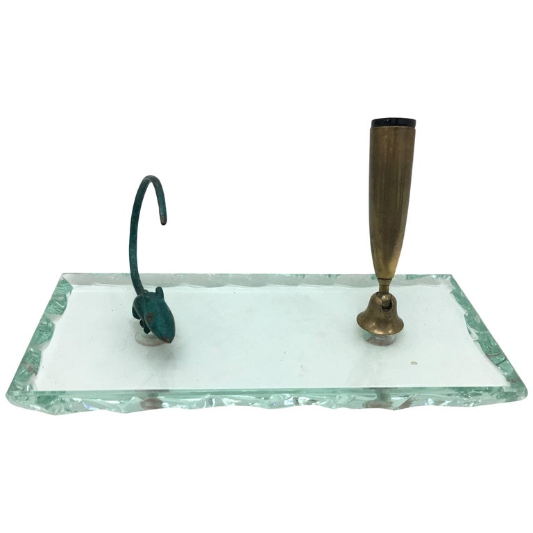 MidCentury Modern Verde Nilo Glass Pen Holder at 1stDibs