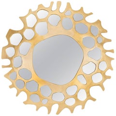 Gold Pearl Mirror with Gold Leaf