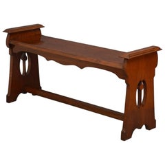 Arts and Crafts Solid Walnut Hall Bench