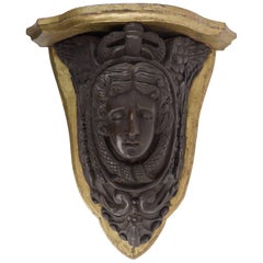Antique Carved Wood Architectural Element Shelf