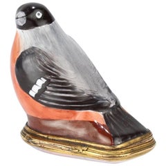 Antique Figural Bird Battersea or Staffordshire Enamel Bonbonniere / Snuff Box